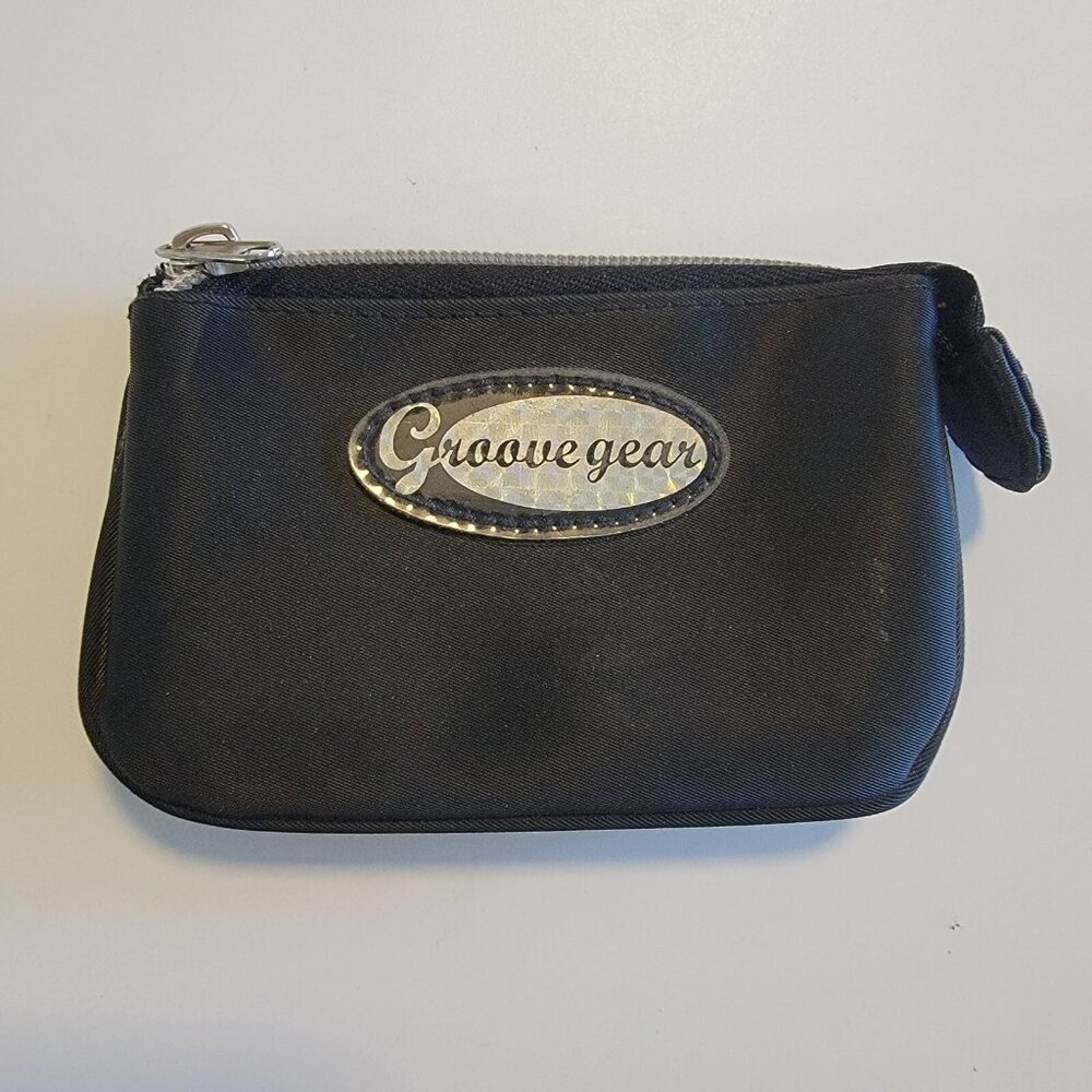 Groove Gear Black Zip Pouch Card Pocket Wallet Rubber Like Material‎